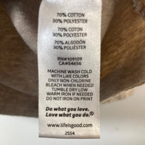 Womens Life Is Good Crusher Tee Classic Fit Road Trip Jeep V Neck Tan M - Picture 6 of 6